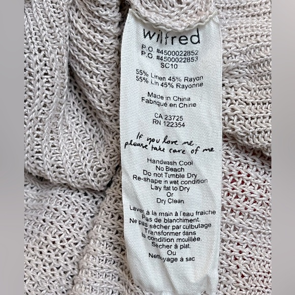 Aritzia Wilfred two-tone loose knit linen sweater Sz XS - Picture 6 of 7